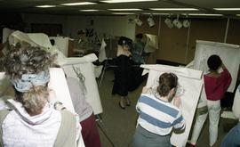 C2015-0001/025(15) - Fashion Students Drawing a Model and in a Knitting Lab