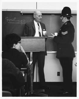 Britsh Bobby Lecturing in a Law Enforcement and Crime Detection Class