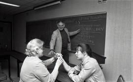 Dick Kirkup with Handicapped Students